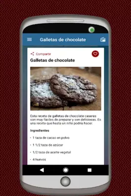 Recetas de Galletas Caseras android App screenshot 1